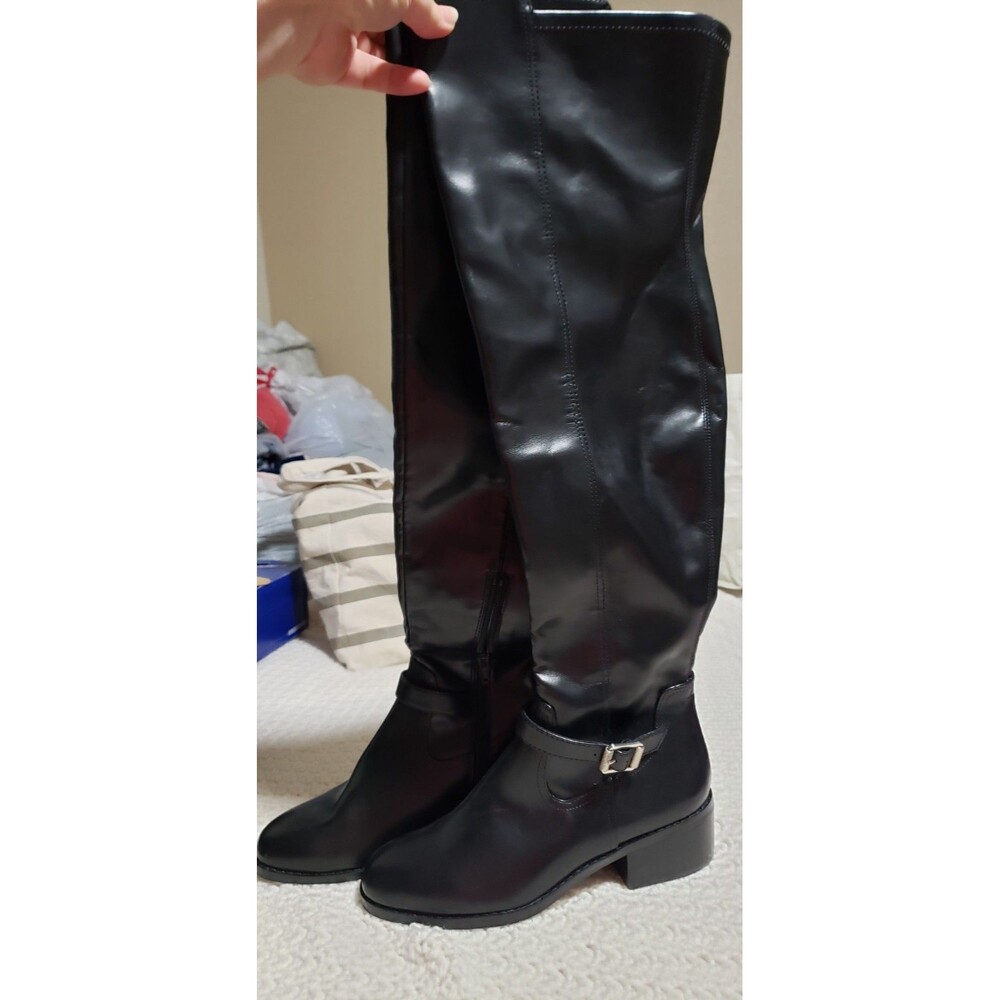 New DV Dolce Vita Women's Elyse Over-The-Knee Buckle Block Heel Boot Sz 8
